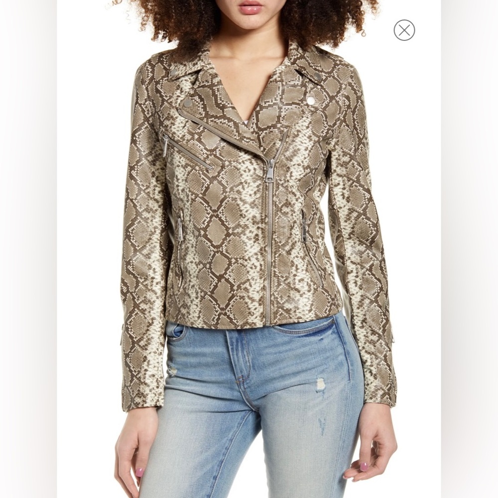 NWT VIGOSS Faux Leather Snakeskin Moto Jacket - Picture 6 of 12